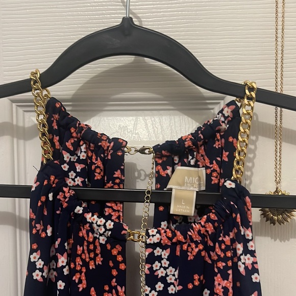 🌟 MICHAEL Kors floral chain halter top L - Picture 3 of 4
